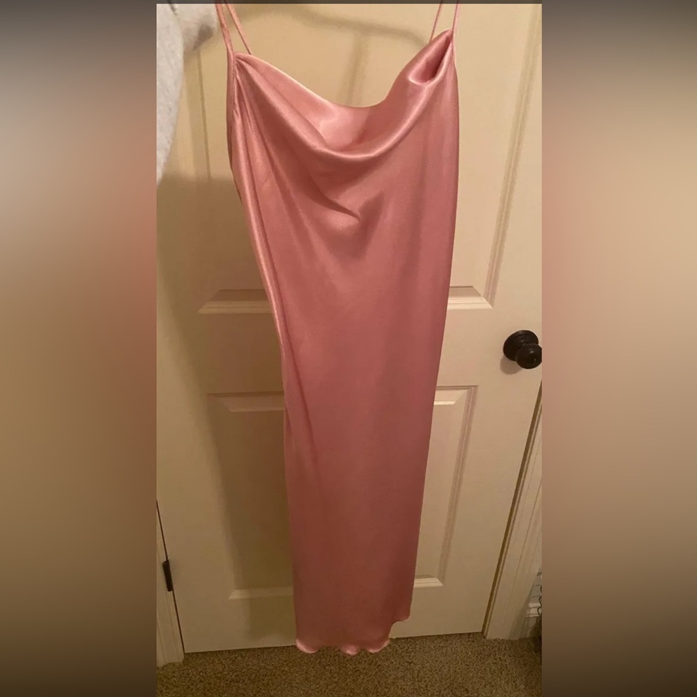 bebe Pink Midi Slip Dress
